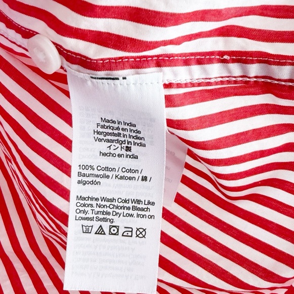 J. Crew Cropped Button Up Bartam Stripe Shirt Size 8 - Picture 4 of 6